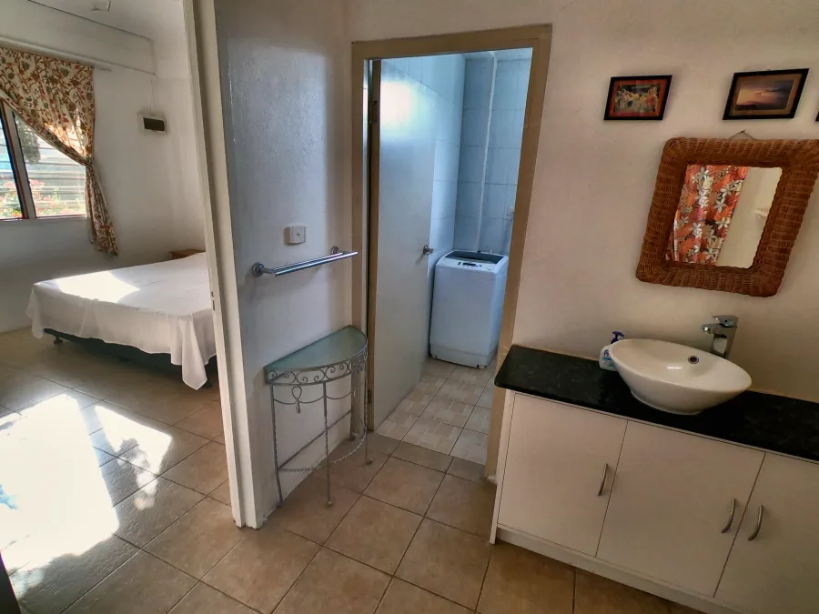 The dressing room of the Front Apartment, with basin and shelving