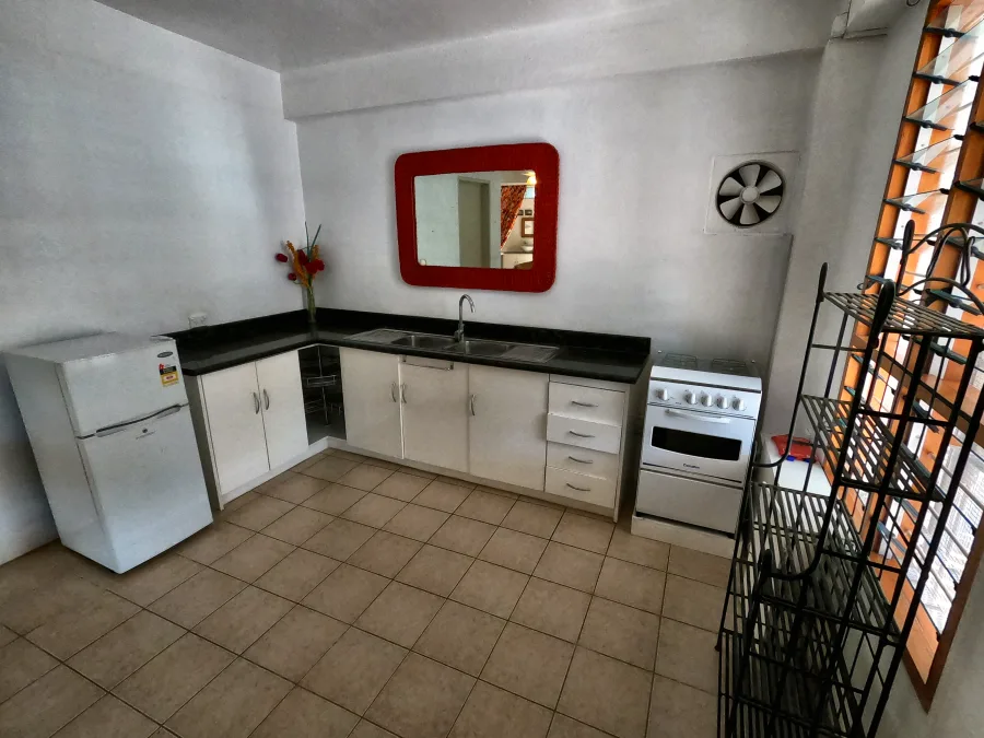 The kitchen in the Front Apartment, beside the entrance