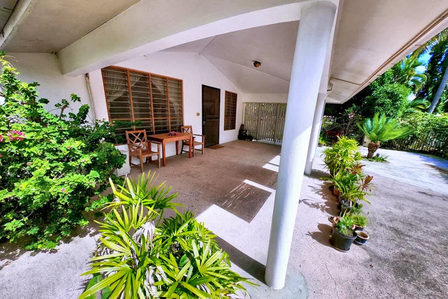 The Front Apartment veranda looking towards the garden